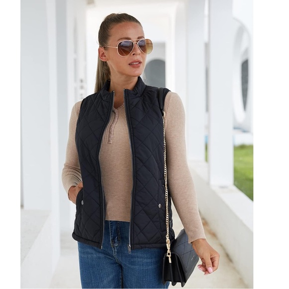 Argstar Women's Vest, Quilted Lightweight Zip Pockets Padded Gilet - Picture 7 of 9